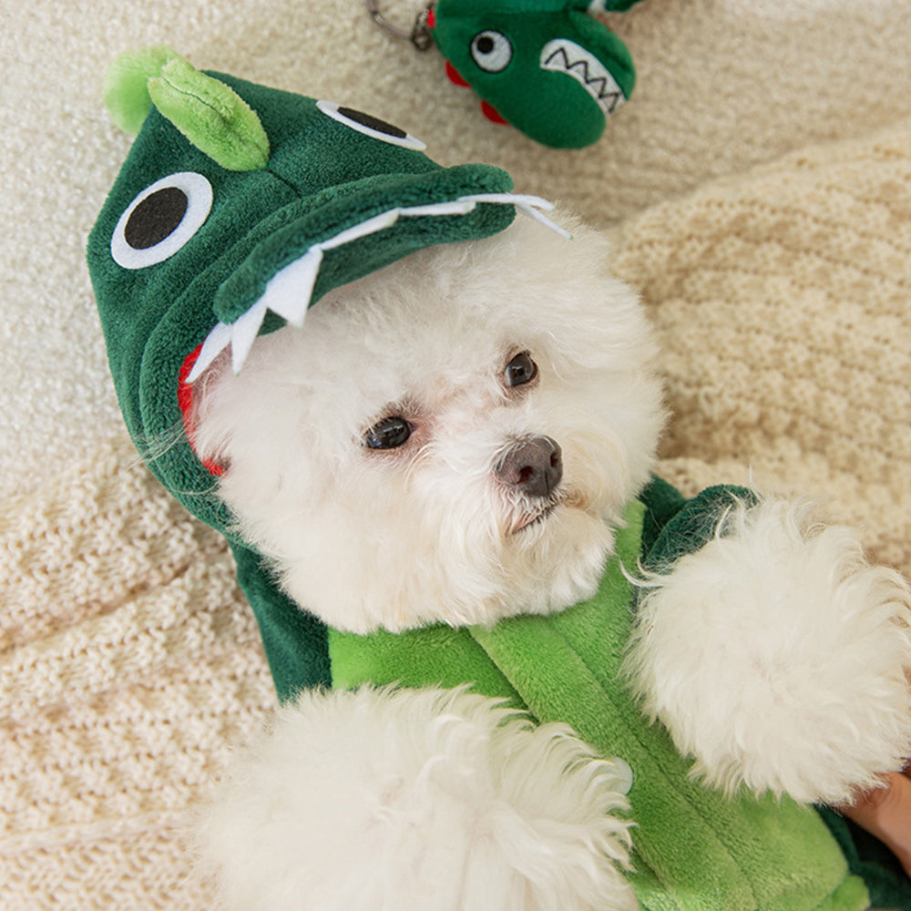 Cute Dinosaur Flannel Pet Clothes petin