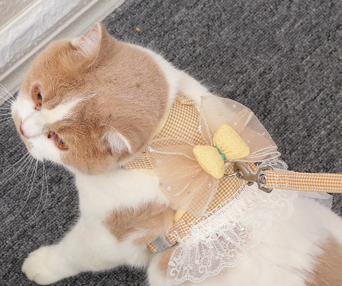 Cute Lace Princess Style Cat Harness petin