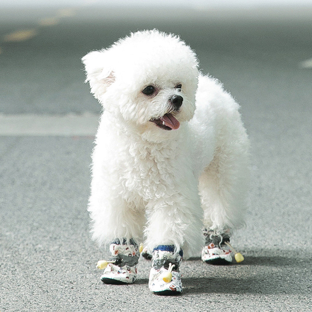 Cute Printed Breathable Soft-soled Dog shoes petin