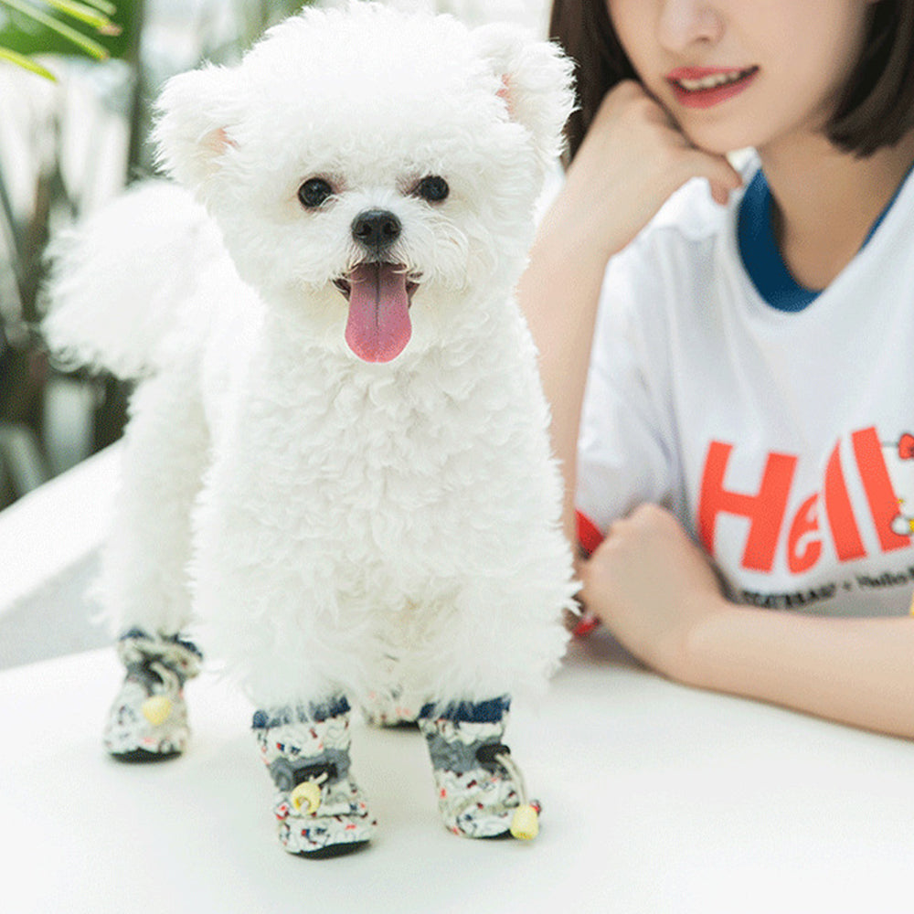 Cute Printed Breathable Soft-soled Dog shoes petin