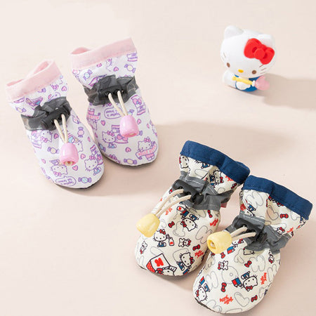 Cute Printed Breathable Soft-soled Dog shoes petin