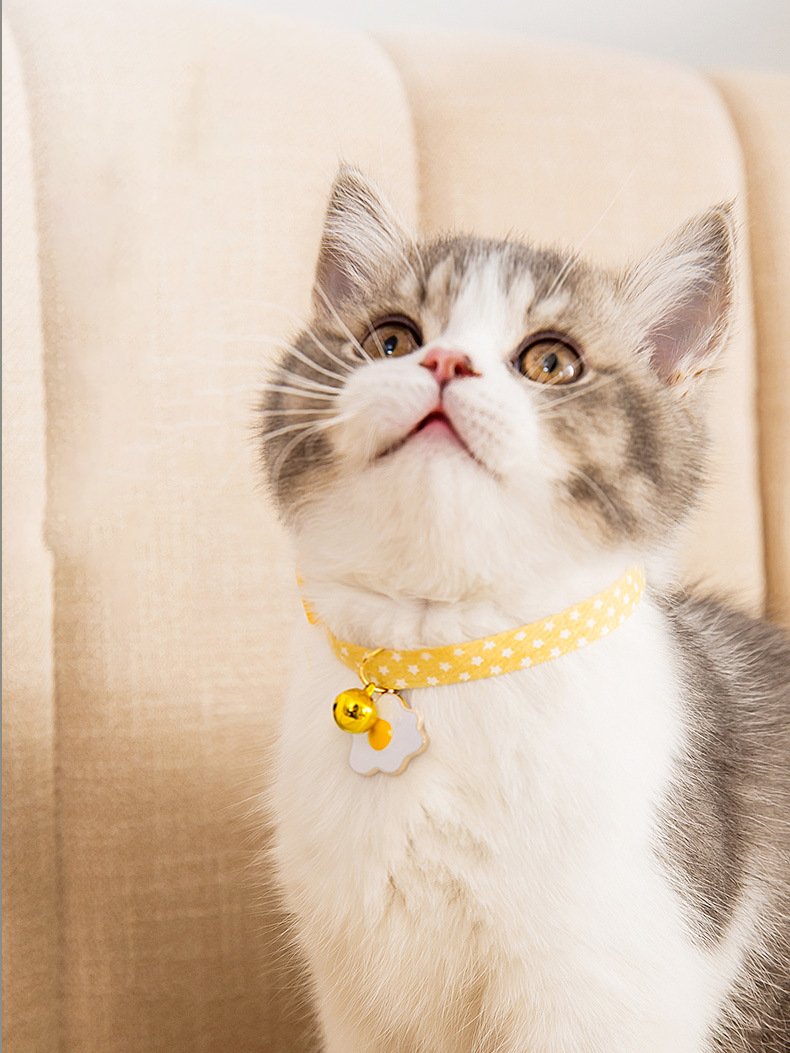 Cute Printed Cat Collar with Bells petin