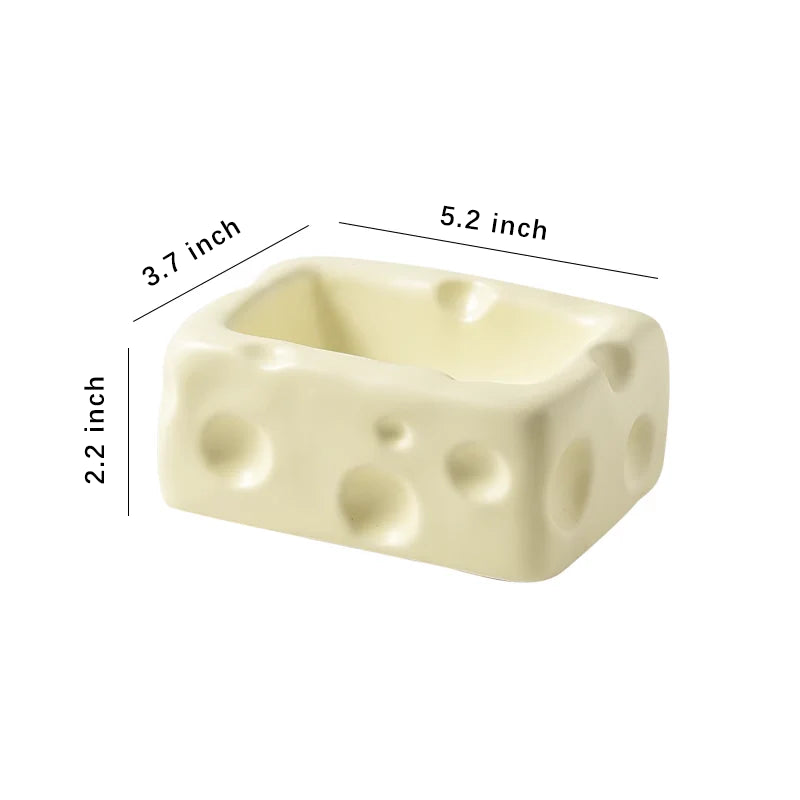 Cute Ceramic Pet Bowl with Cheese Shape 6