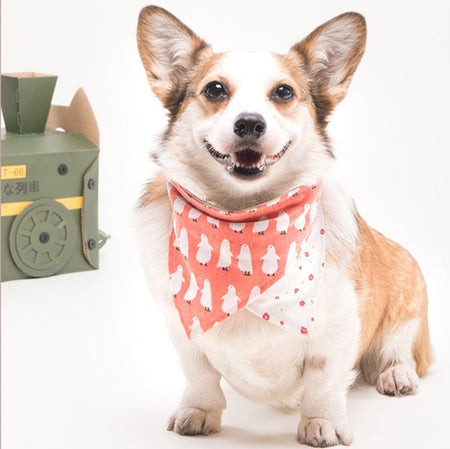 Double-sided Cotton and Linen Printed Dog Bandana petin