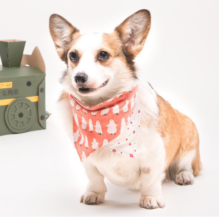 Double-sided Cotton and Linen Printed Dog Bandana petin