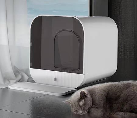 Drawer-style Enclosed Cat Litter Box petin