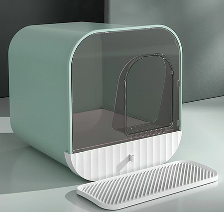 Drawer-style Enclosed Cat Litter Box petin