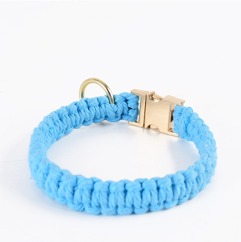 Eco-friendly Cotton Rope Hand-woven Dog Collar petin