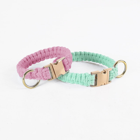 Eco-friendly Cotton Rope Hand-woven Dog Collar petin