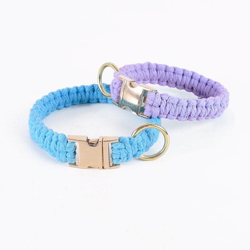 Eco-friendly Cotton Rope Hand-woven Dog Collar petin
