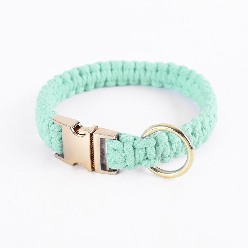 Eco-friendly Cotton Rope Hand-woven Dog Collar petin