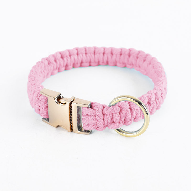 Eco-friendly Cotton Rope Hand-woven Dog Collar petin