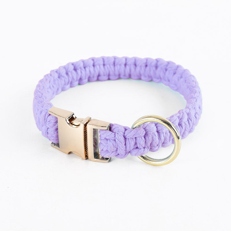 Eco-friendly Cotton Rope Hand-woven Dog Collar petin