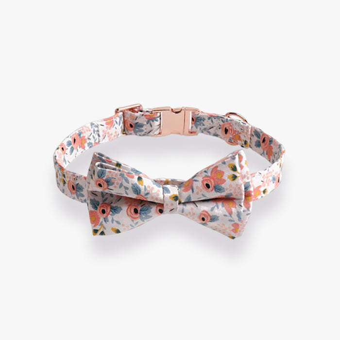 Elegant Floral Cotton Dog Collar petin