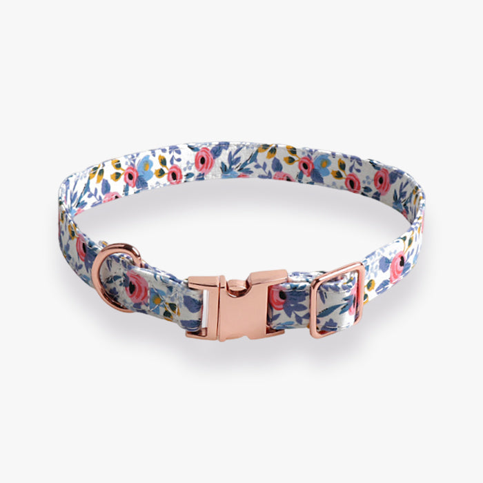 Elegant Floral Cotton Dog Collar petin