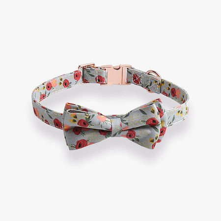 Elegant Floral Cotton Dog Collar petin