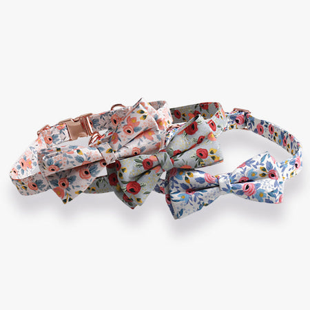 Elegant Floral Cotton Dog Collar petin