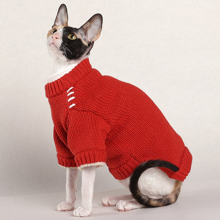 Fashion Red Knitted Sweater petin