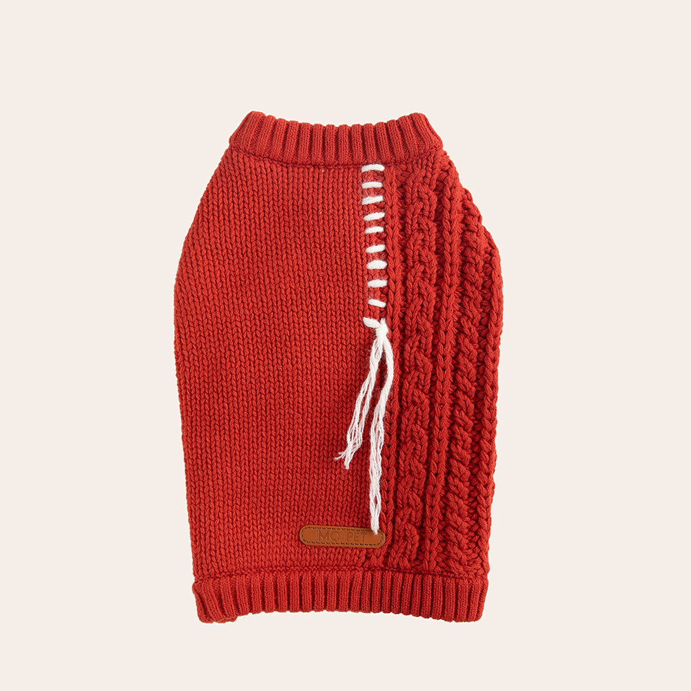 Fashion Red Knitted Sweater petin