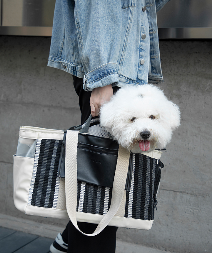 Fashion Stripe Pet Travel Shoulder Bag petin