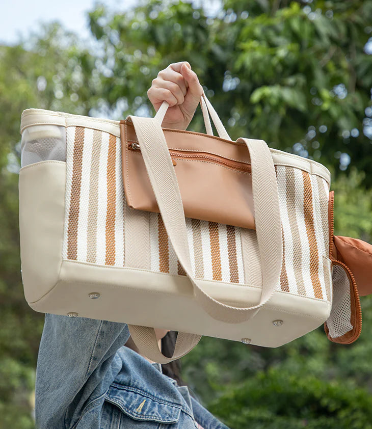 Fashion Stripe Shoulder Pet Travel Bag 3