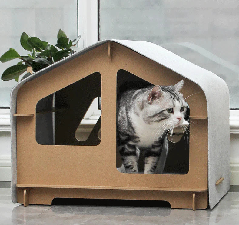 Felted Cat House Scratching Board lovepetin