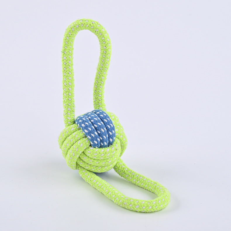 Fluorescent Green Bite Resistant Rope Toy petin