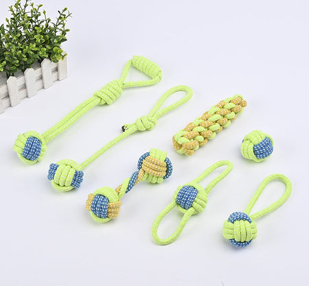 Fluorescent Green Bite Resistant Rope Toy petin