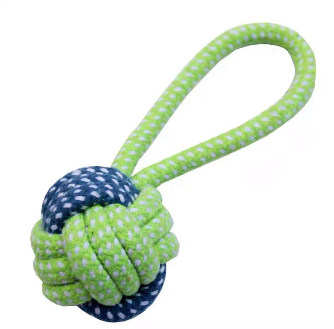 Fluorescent Green Bite Resistant Rope Toy petin