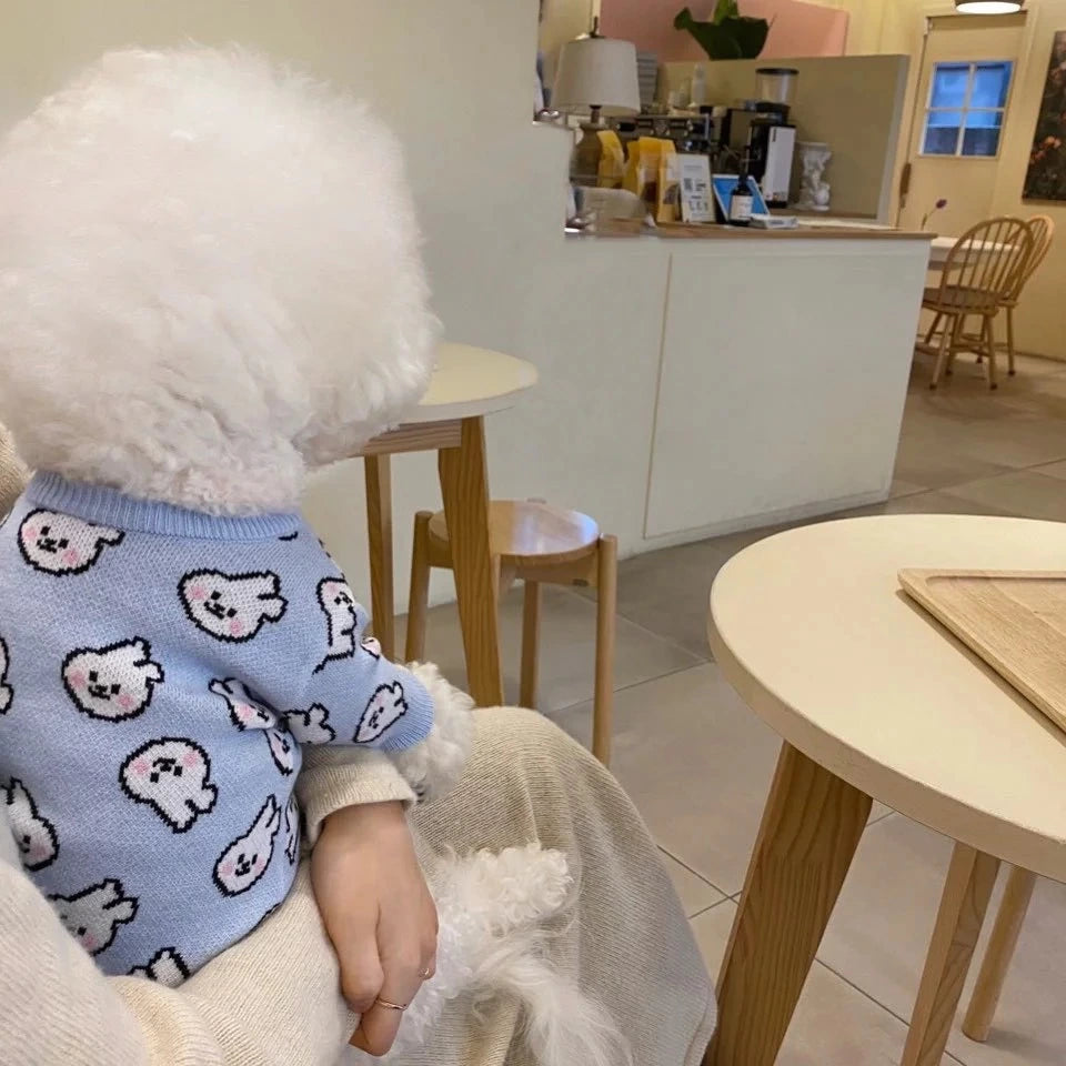 Full Print Bunny Knit Dog Sweater 4