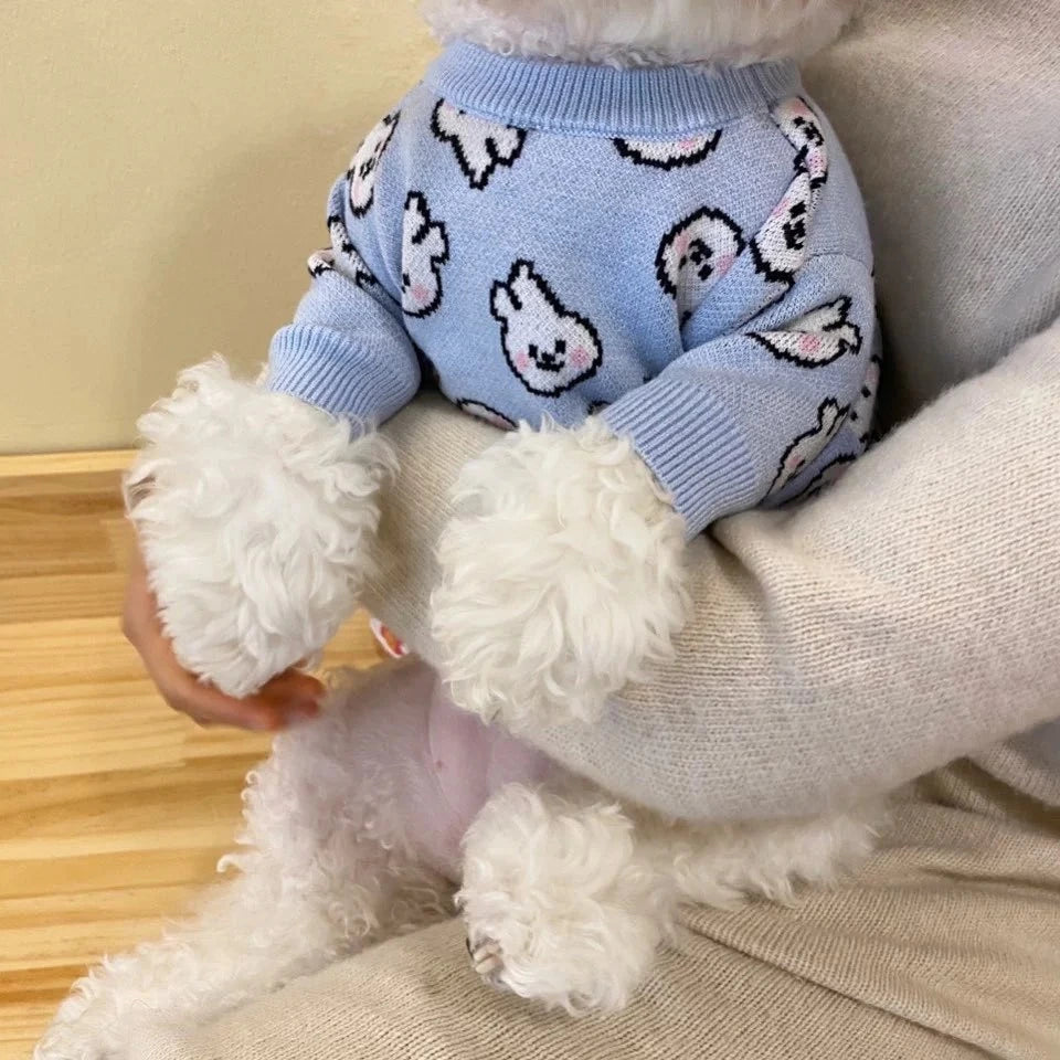 Full Print Bunny Knit Dog Sweater 6