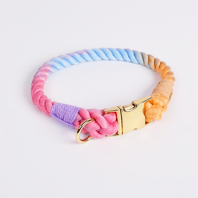 Gradient Color Cotton Dog Collar petin