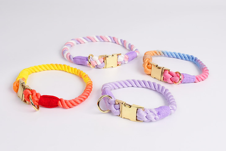 Gradient Color Cotton Dog Collar petin