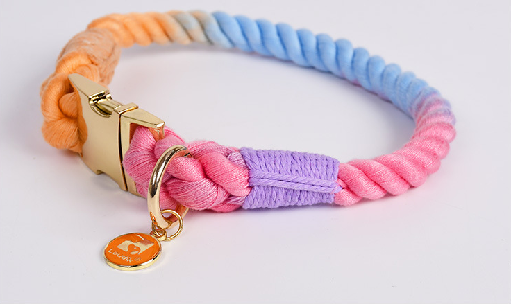 Gradient Color Cotton Dog Collar petin