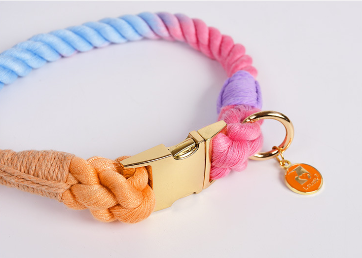 Gradient Color Cotton Dog Collar petin