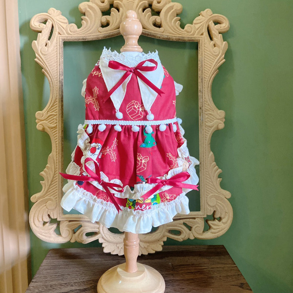 Handmade Christmas Cat Dress petin