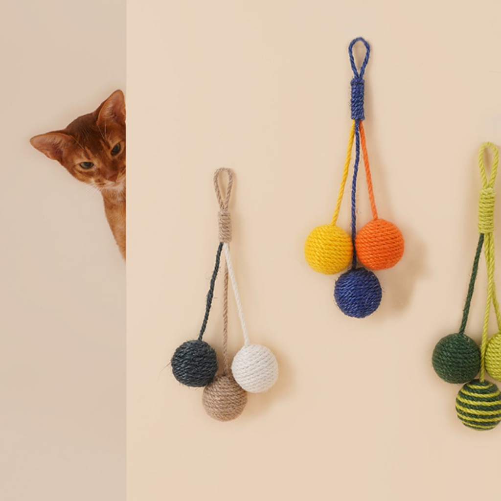 Hanging Scratcher Cat Toy Ball Set petin