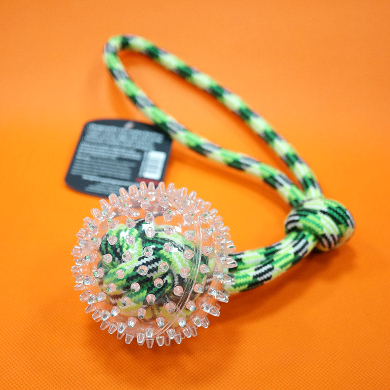 Interactive Knotted Prickly Toy Ball lovepetin.com