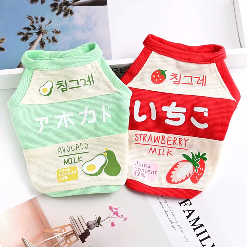 Korean Juice Printed Cat T-shirt lovepetin.com