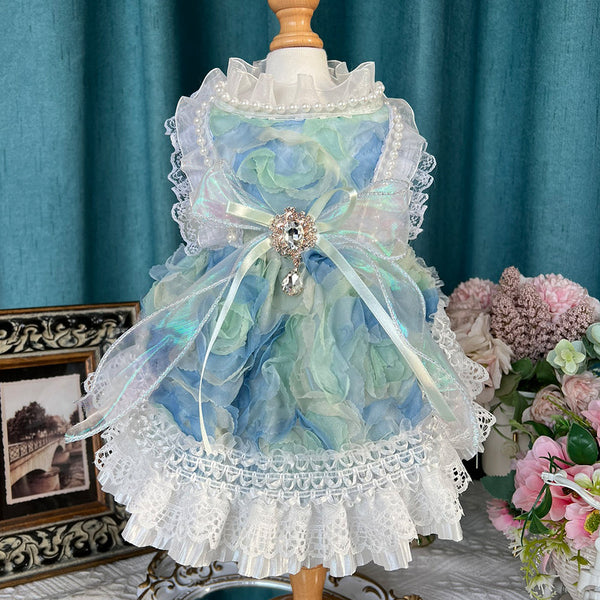 Lace Ribbon with Bow Cat Dress lovepetin.com