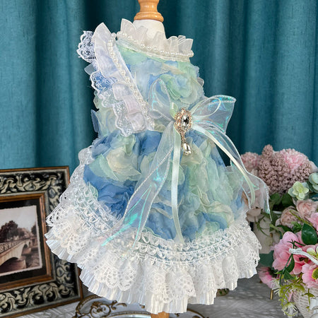 Lace Ribbon with Bow Cat Dress lovepetin.com