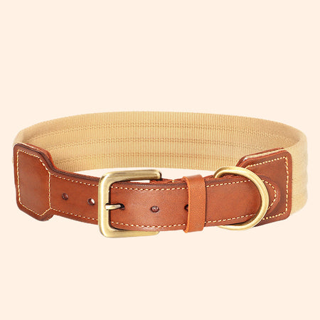 Leather Stitching Widening Dog Collar lovepetin.com