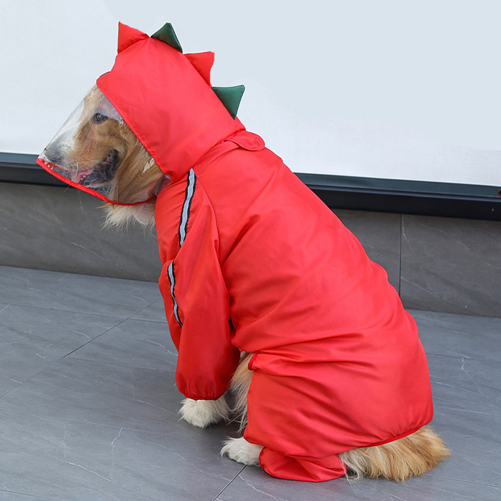 Lovely Dinosaur Outdoor Dog Raincoat lovepetin.com