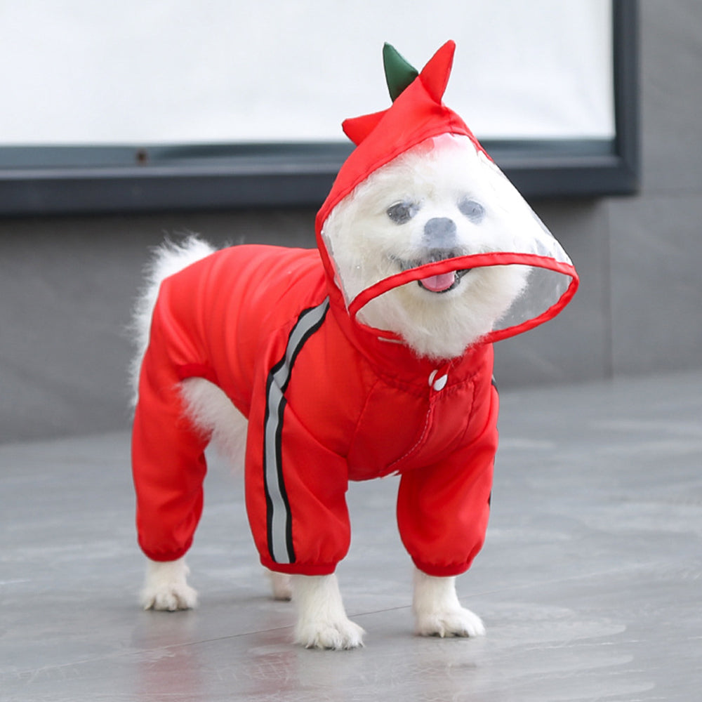 Lovely Dinosaur Outdoor Dog Raincoat lovepetin.com