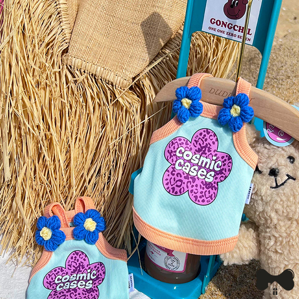 Lovely Stereospic Flower Cat T-shirt lovepetin.com