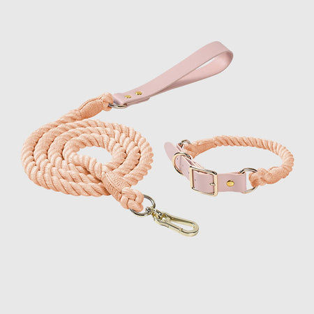 Macaron Series Cotton Rope Dog Collar&Leash Set lovepetin.com