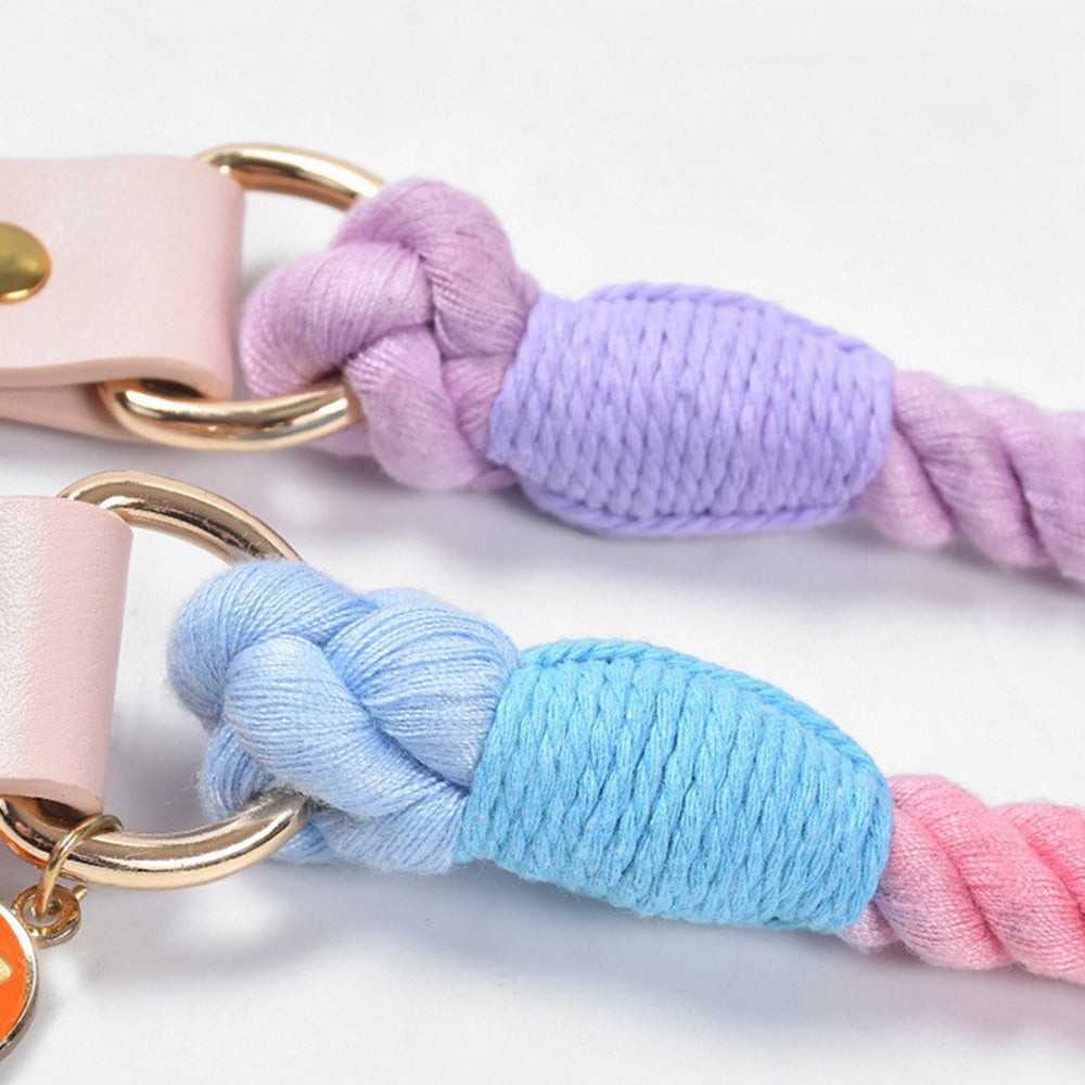 Macaron Series Cotton Rope Dog Collar&Leash Set lovepetin.com