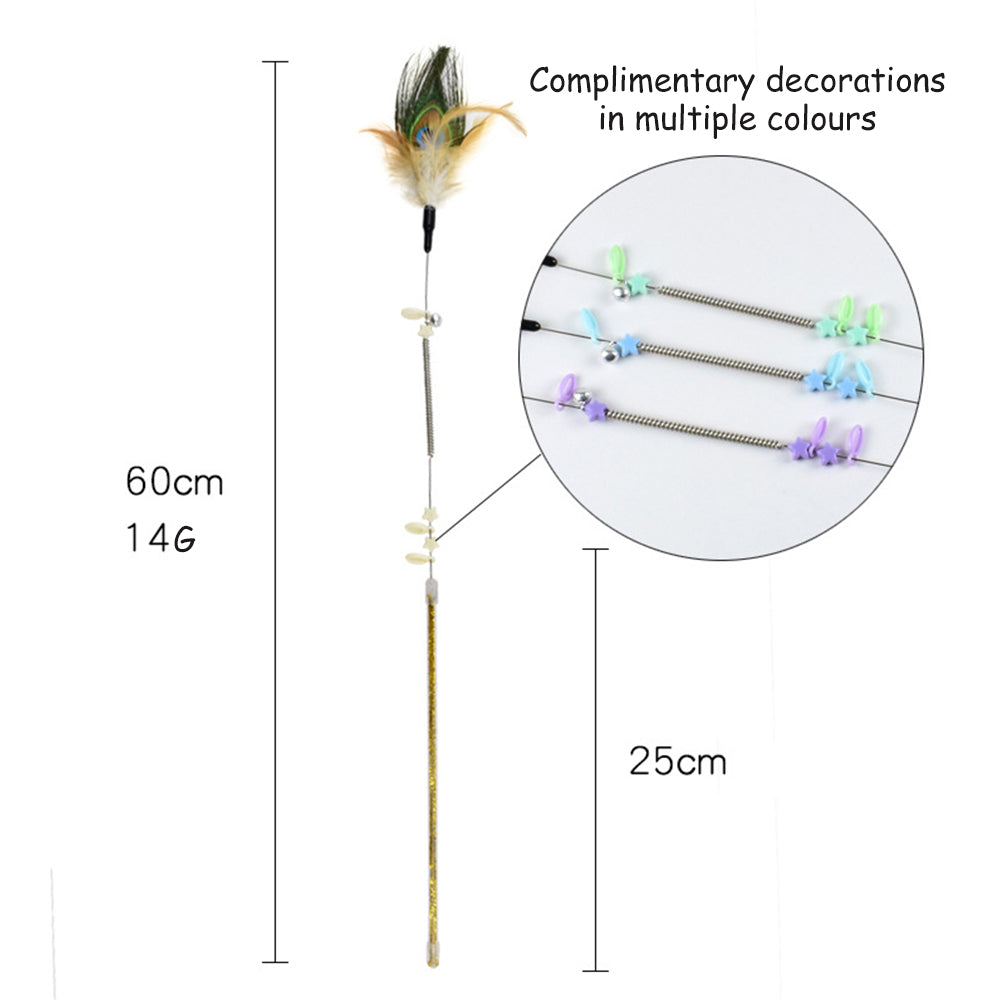 Man-made Beautiful Peacock Feather Cat Teaser lovepetin.com