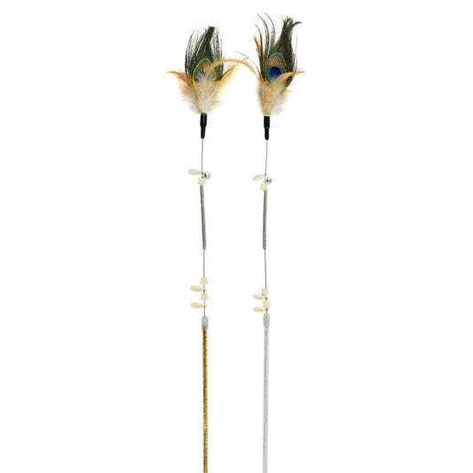Man-made Beautiful Peacock Feather Cat Teaser lovepetin.com