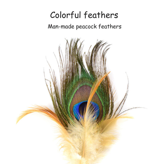 Man-made Beautiful Peacock Feather Cat Teaser lovepetin.com